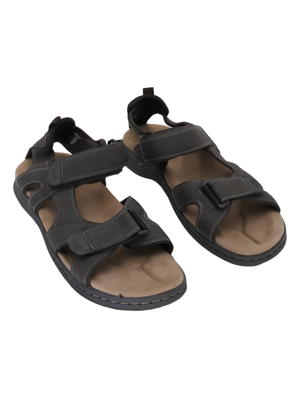 Club Room Mens Douglas Brown Triple Strap Comfort Sandals Size 11.5M